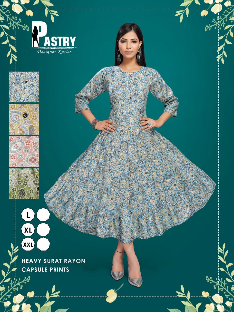 Pastry 2 Designer Ethnic Wear Rayon Printed Anarkali Kurti Collection